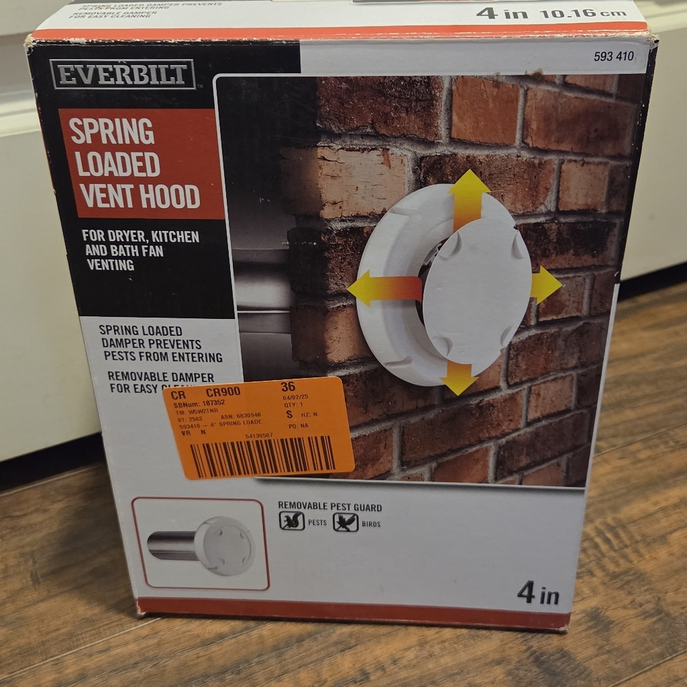 Everbilt 4 in. Spring Loaded Exhaust Hood, White, 593410